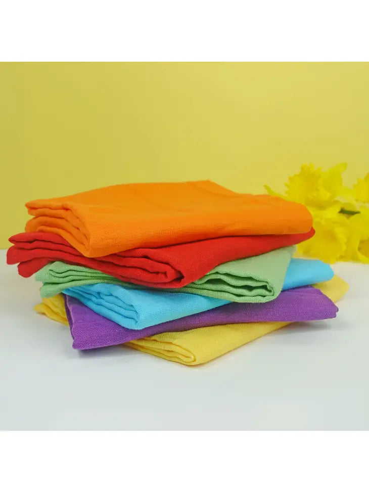 Bright Bots 6 Pack Muslin Squares - Rainbow