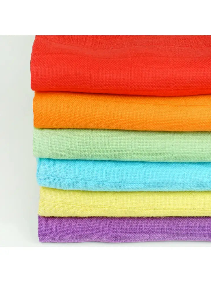 Bright Bots 6 Pack Muslin Squares - Rainbow