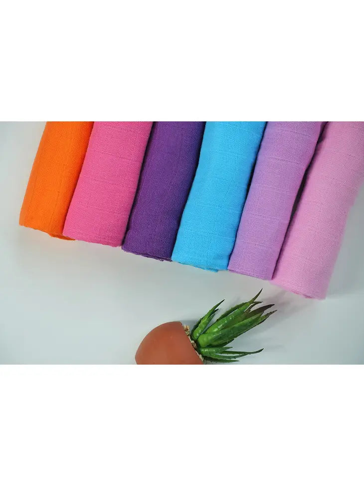 Bright Bots 6 Pack Muslin Squares - Warm