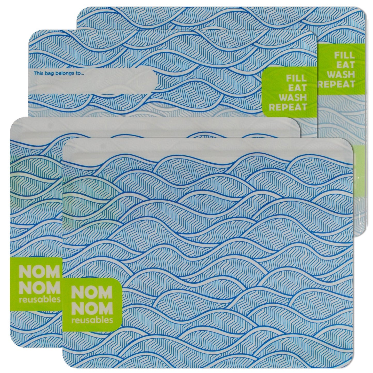 Nom Nom Reusables Large Sandwich Bags 4pk