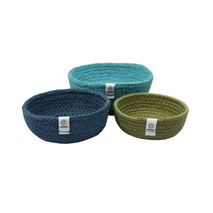 ReSpiin Jute Mini Bowl Set - Beach