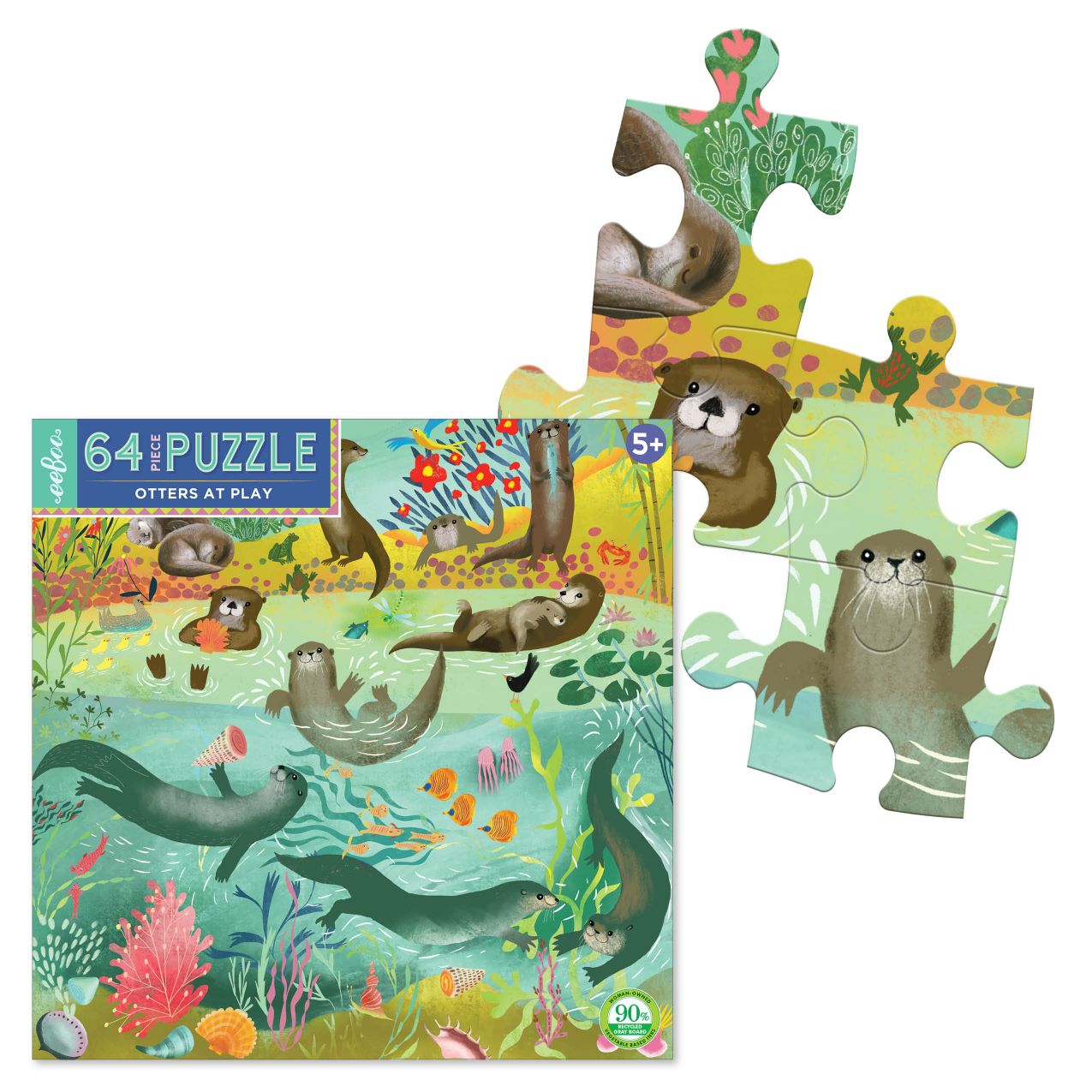 eeBoo 64 Piece Jigsaw Puzzle - Otters at Play