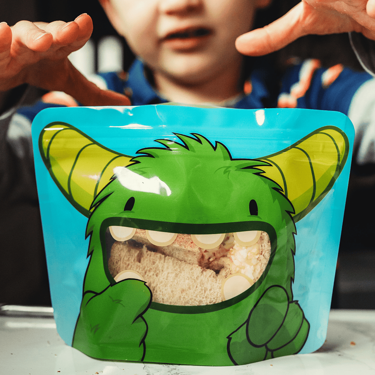 Nom Nom Kids Reusable Monster Large Sandwich Bags 4pk