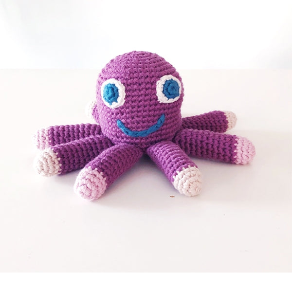 Pebble Octopus Rattle Purple Organic