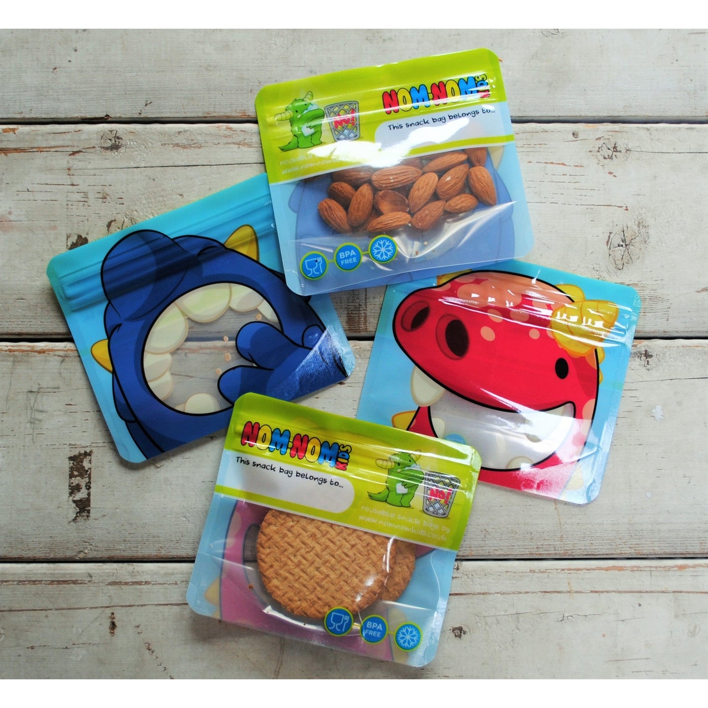 Nom Nom Kids - 10 Reusable snack bags