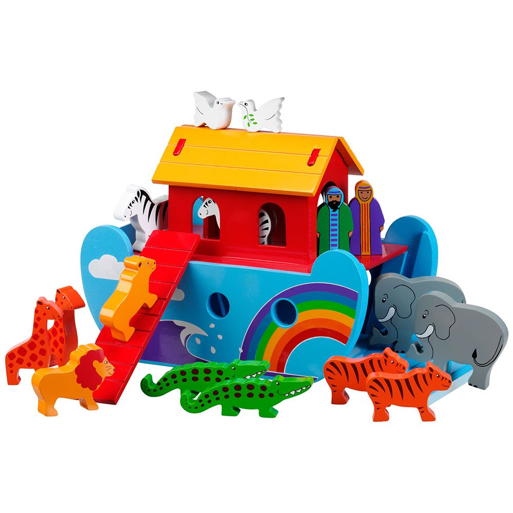 Lanka Kade Small Rainbow Noah's Ark & 16 Colourful Characters