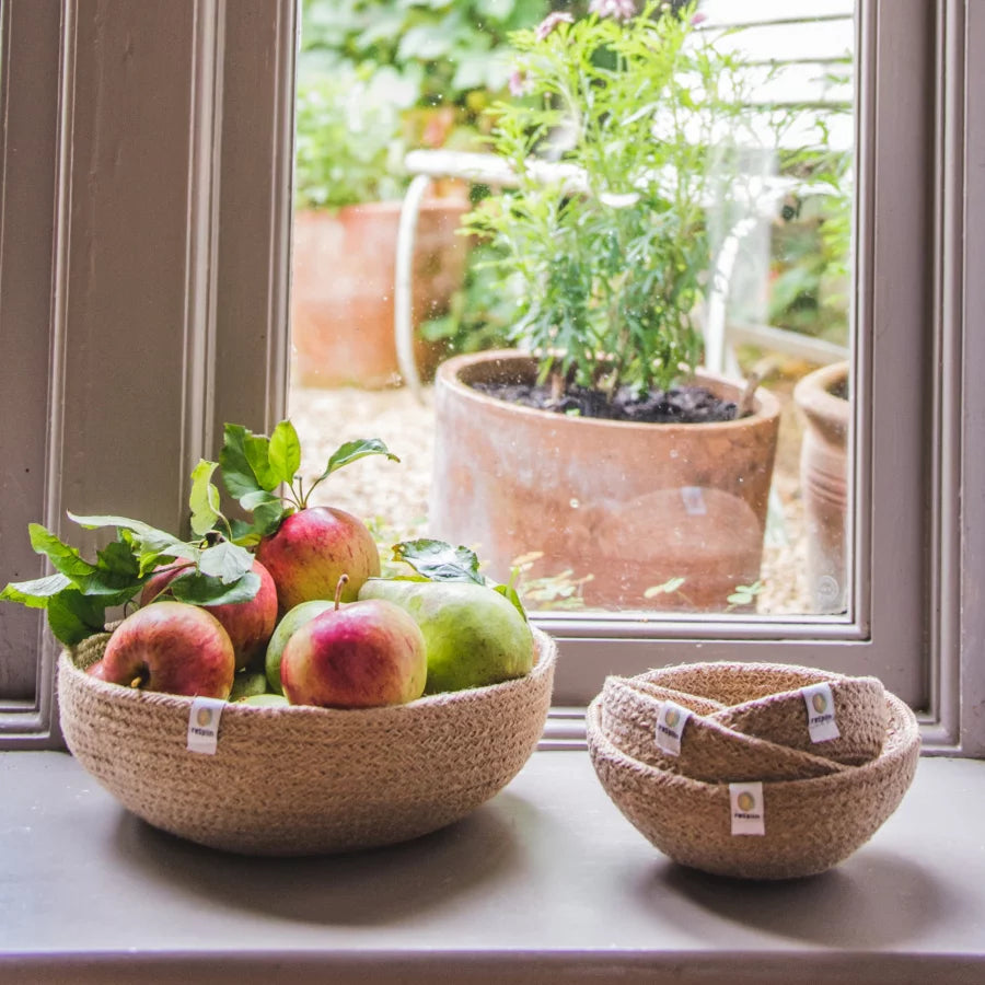 ReSpiin Jute Mini Bowl Set - Natural