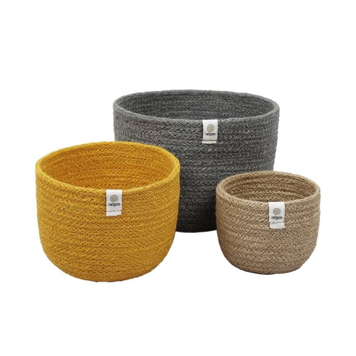 ReSpiin Tall Jute Basket Set - Beach