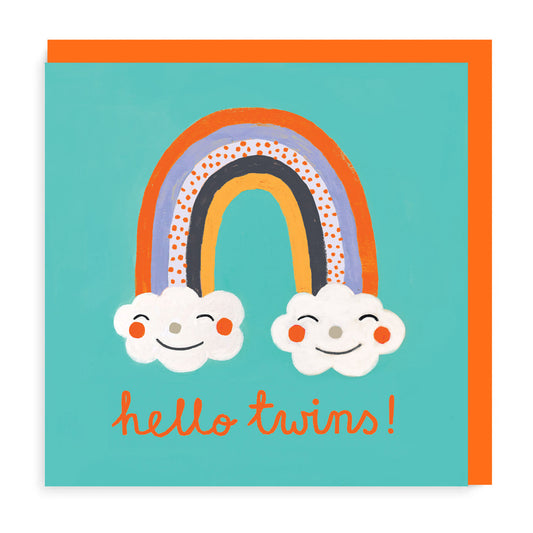 Hello Twins New Baby Rainbow Card