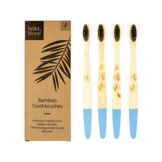 Wild & Stone Adult Bamboo Toothbrush 4 Pack - Firm