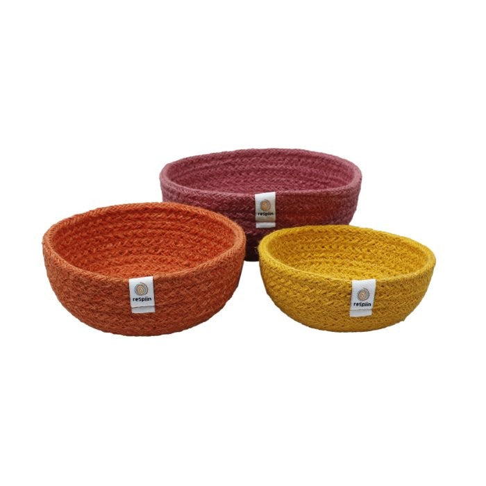 ReSpiin Jute Mini Bowl Set - Beach