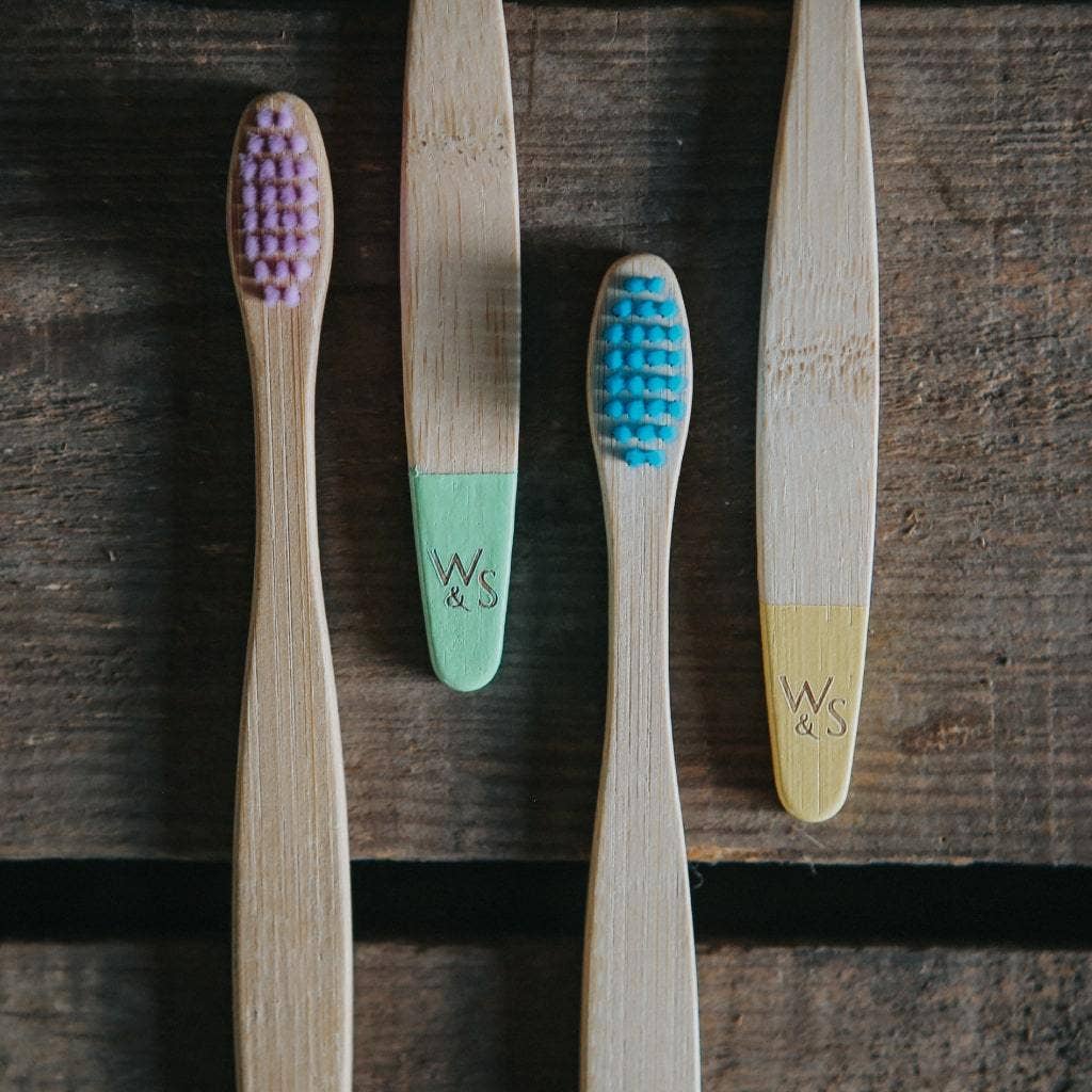 Wild & Stone Children's Bamboo Toothbrush 4 Pack - Multi Colour