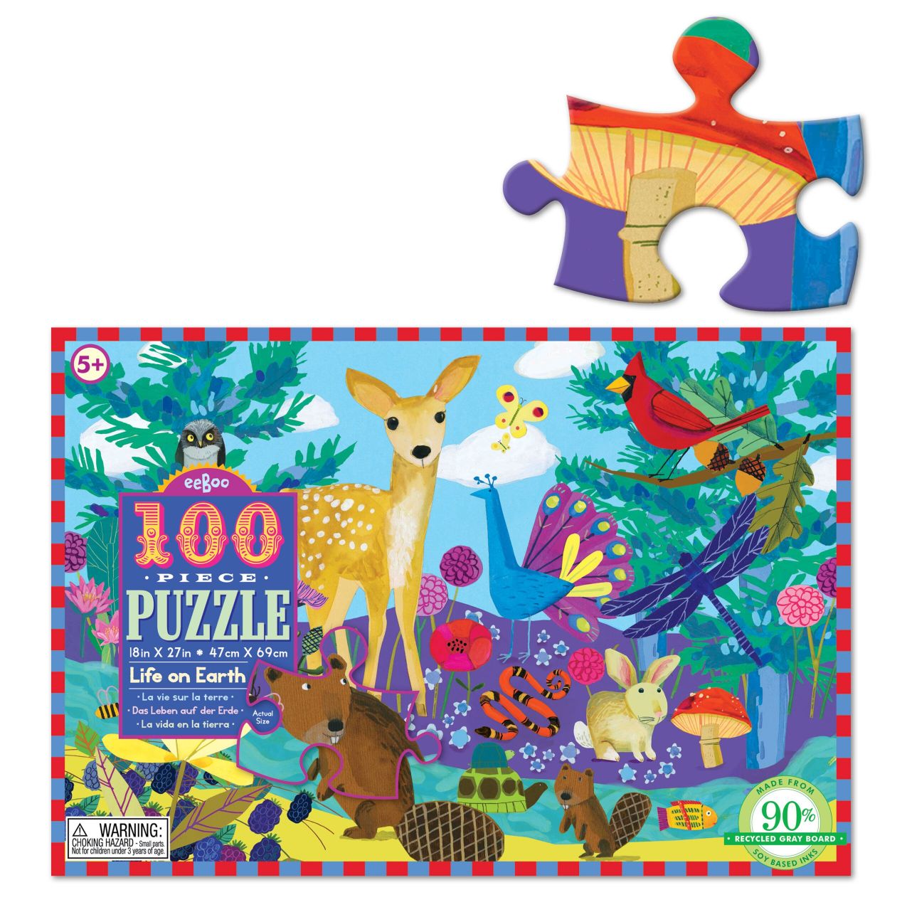 eeBoo 100 Piece Jigsaw Puzzle - Life On Earth