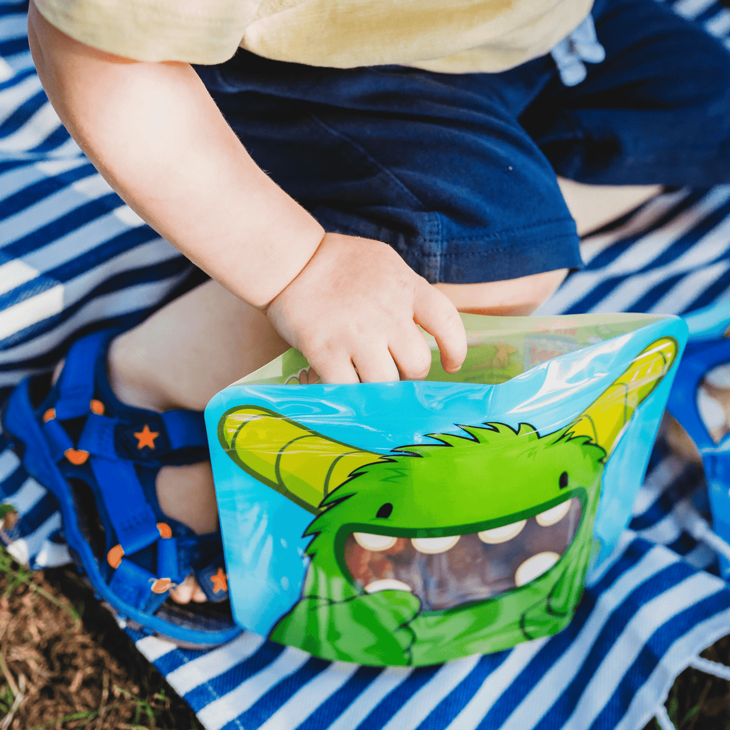 Nom Nom Kids Reusable Monster Large Sandwich Bags 4pk