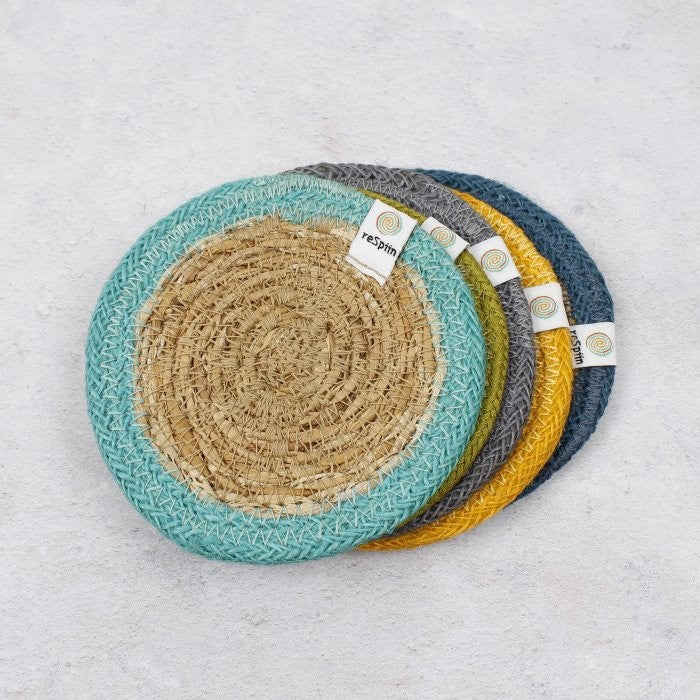 ReSpiin Natural Seagrass & Jute Coaster