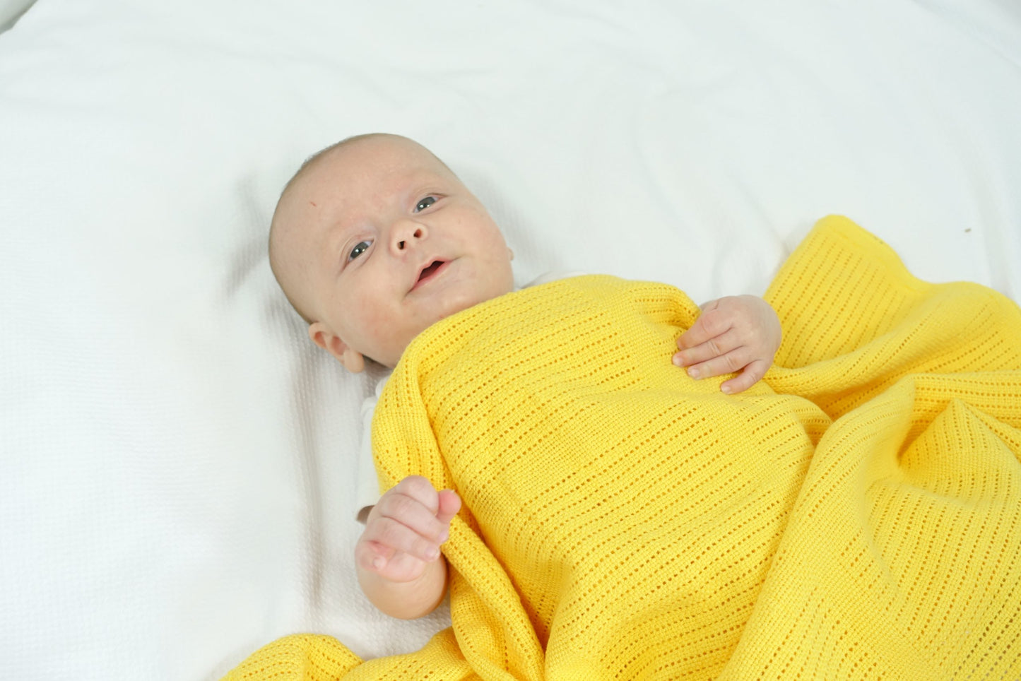 Bright Bots Cellular Blanket - Yellow