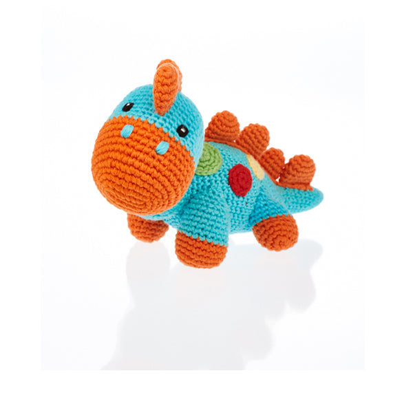 Pebble Organic Dinosaur Rattle Steggi Turquoise