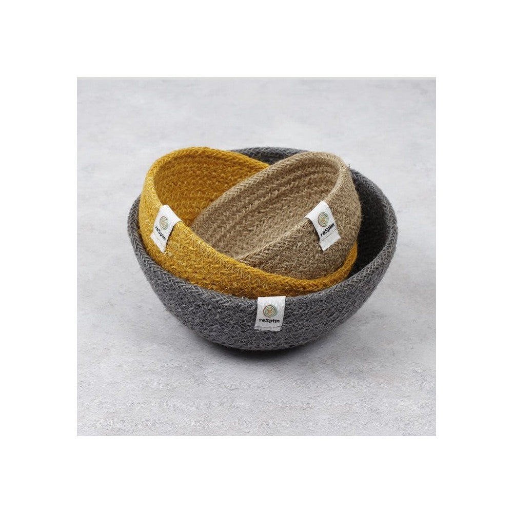 ReSpiin Jute Mini Bowl Set - Beach