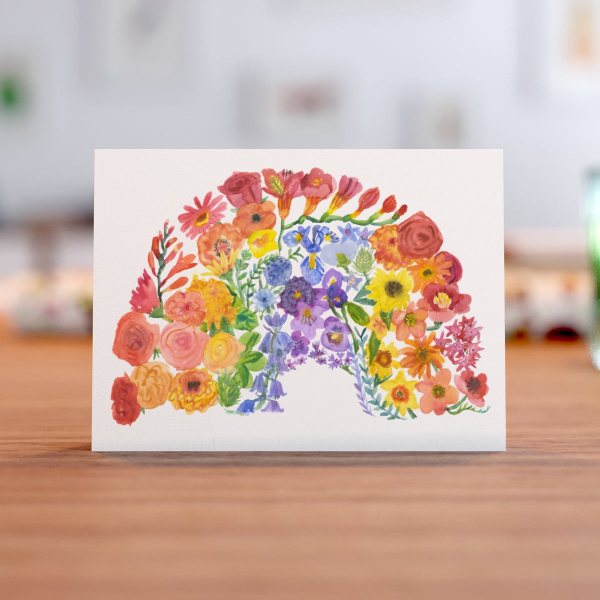 Rainbow 'Hopebow' Flower Greetings Card