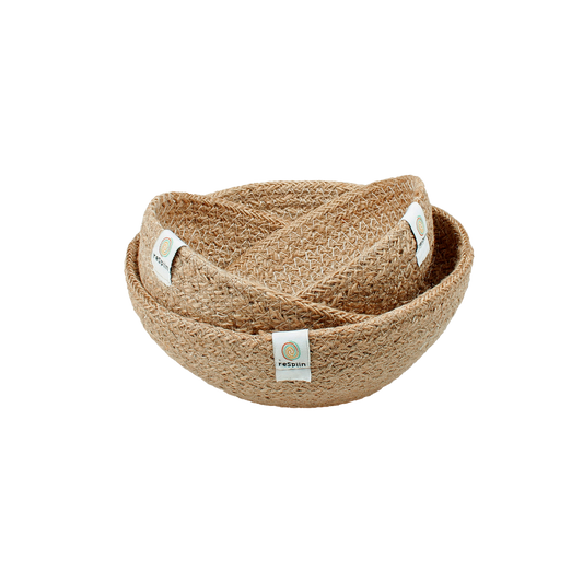 ReSpiin Jute Mini Bowl Set - Natural