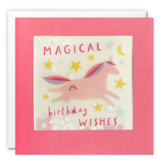 Magical Unicorn Paper Shakies Birthday Card