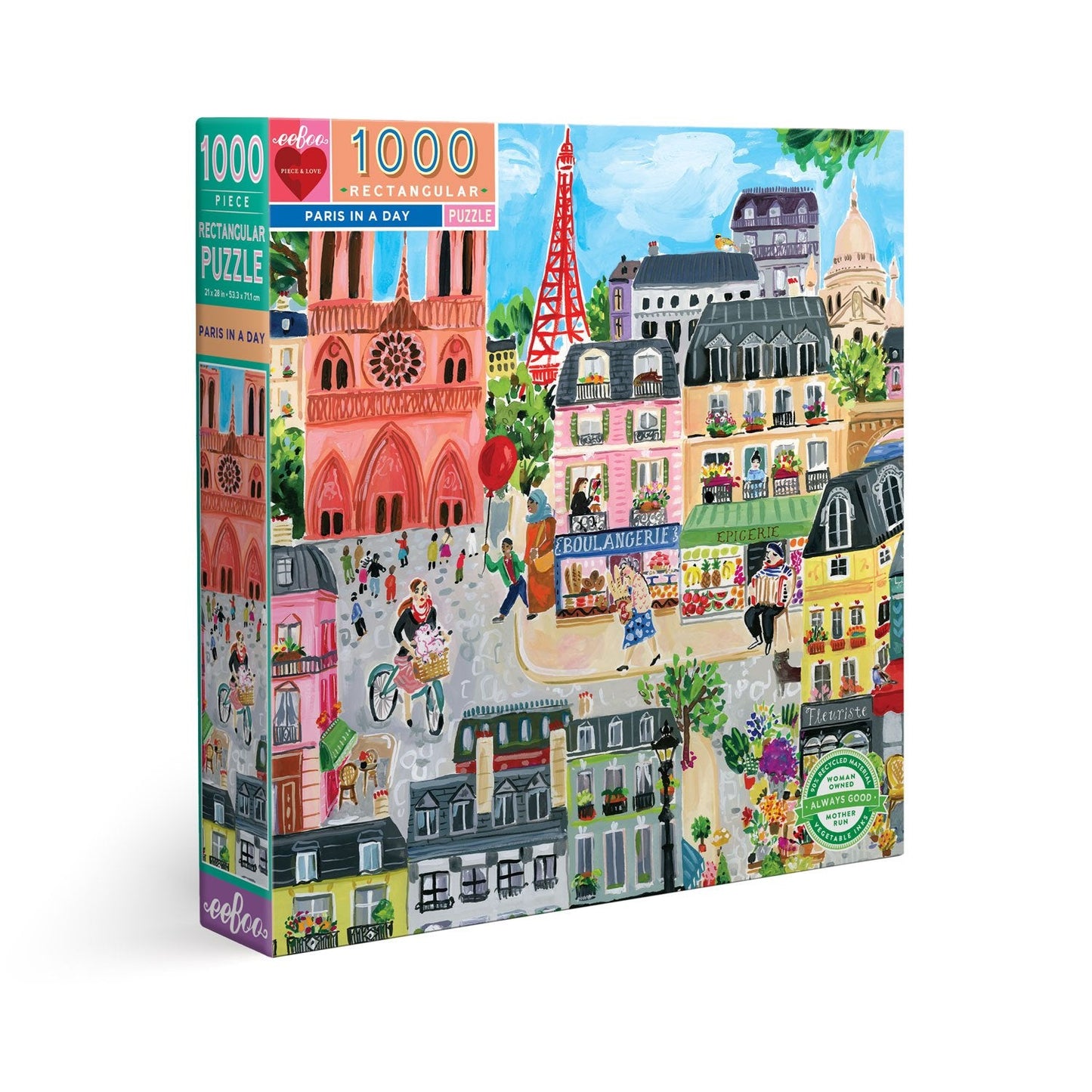 eeBoo 1,000 Piece Jigsaw Puzzle - Paris In A Day