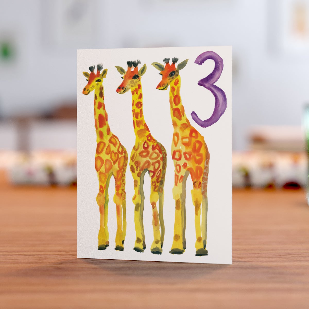 Giraffes 3rd Birthday Card