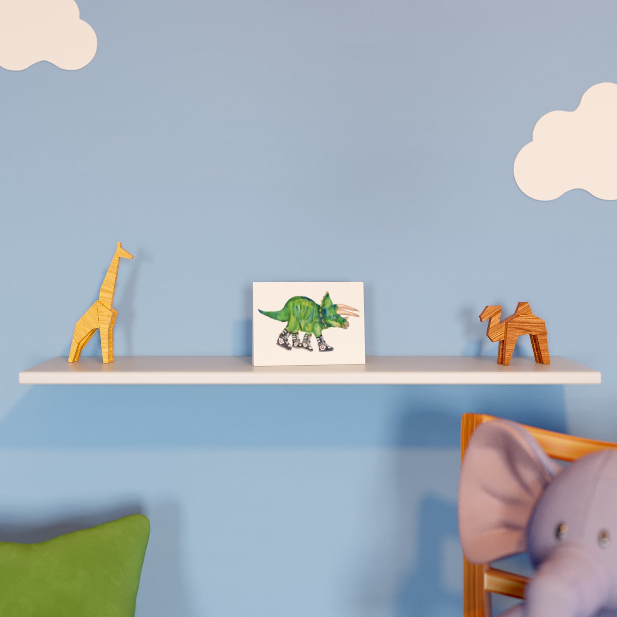 Triceratops in High Tops Greetings Card