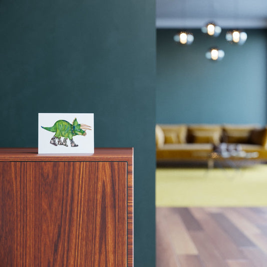 Triceratops in High Tops Greetings Card