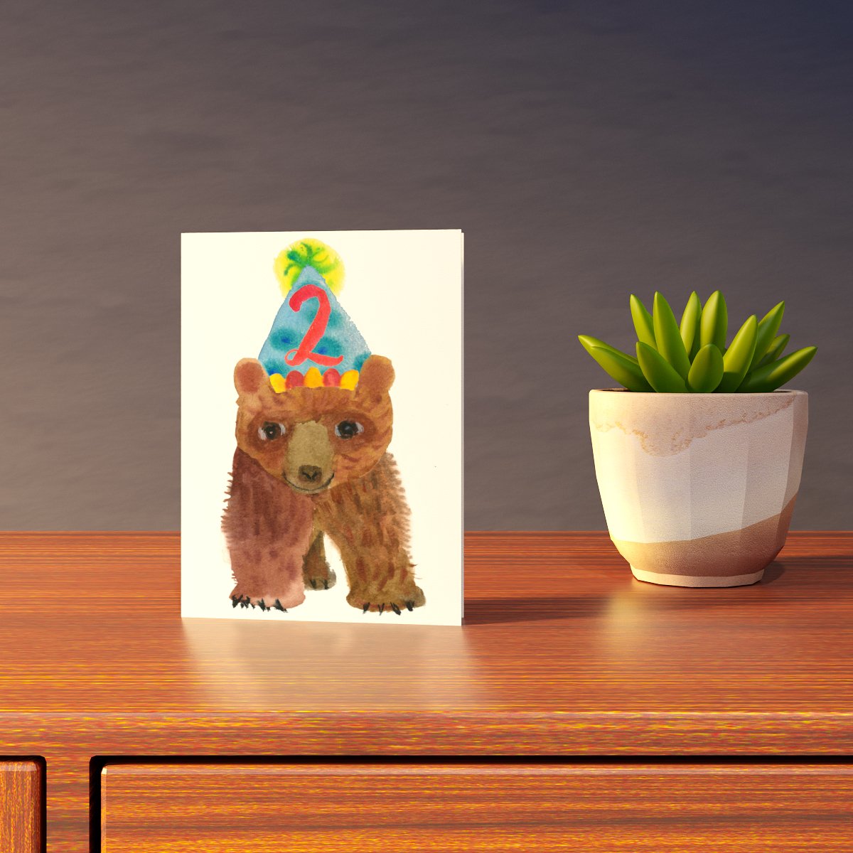 2nd Birthday Bear Card