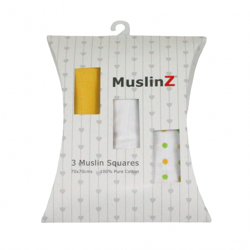 Muslinz Cotton Muslin Squares 3pk