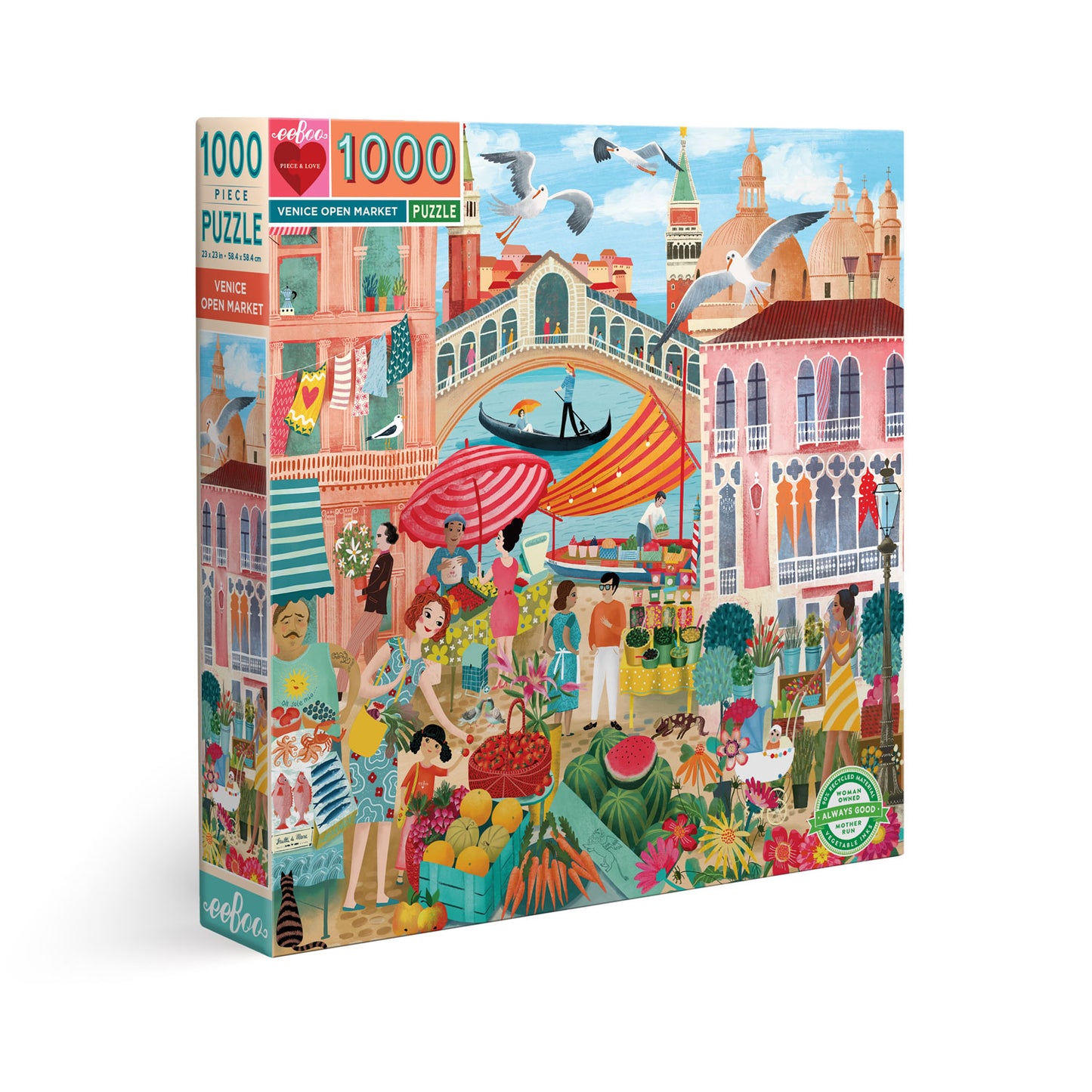 eeBoo 1,000 piece Jigsaw Puzzle - Venice Open Market