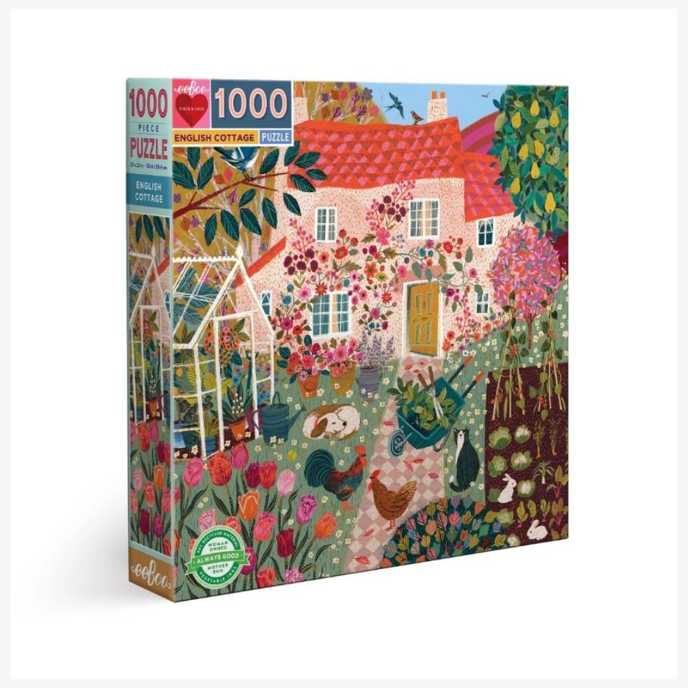 eeBoo 1,000 Piece Jigsaw Puzzle - English Cottage Garden