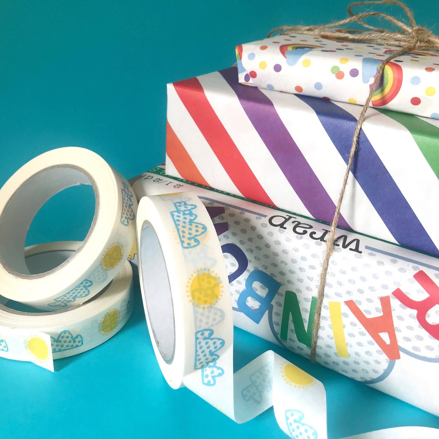 Read Wrap Recycle Rainbow Gift Wrap