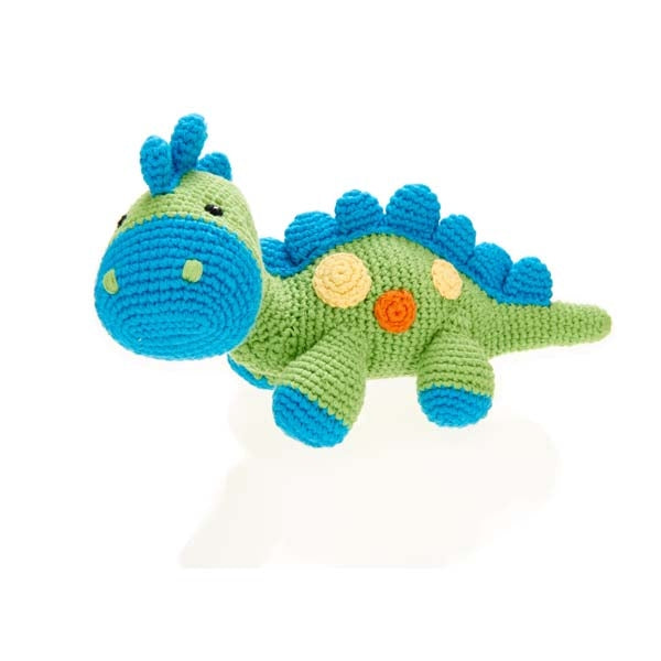 Pebble Steggi Green Dinosaur Rattle