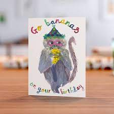 Go Bananas Monkey Birthday Card
