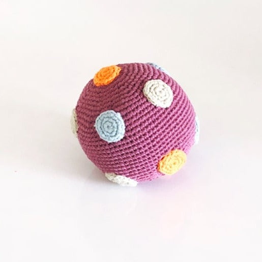 Pebble Organic Ball Rattle - Soft Purple