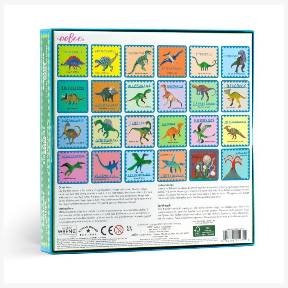 eeBoo Memory & Matching Game - Shiny Dinosaur