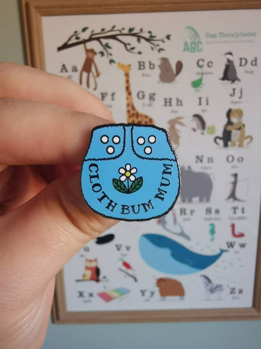 Enamel Cloth Bum Mum Pin Badge