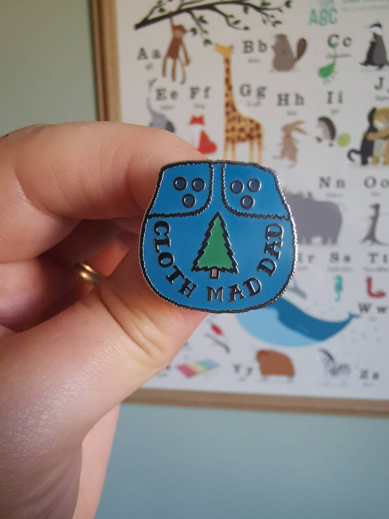 Enamel Cloth Mad Dad Pin Badge