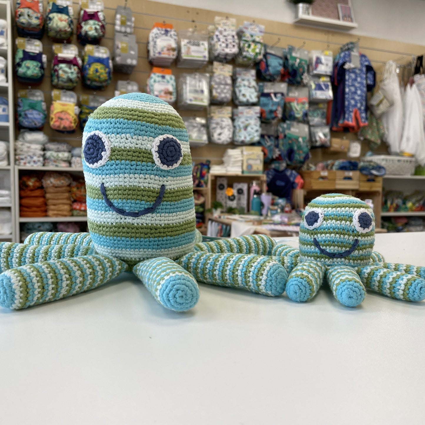 Pebble Large Octopus Green Stripe