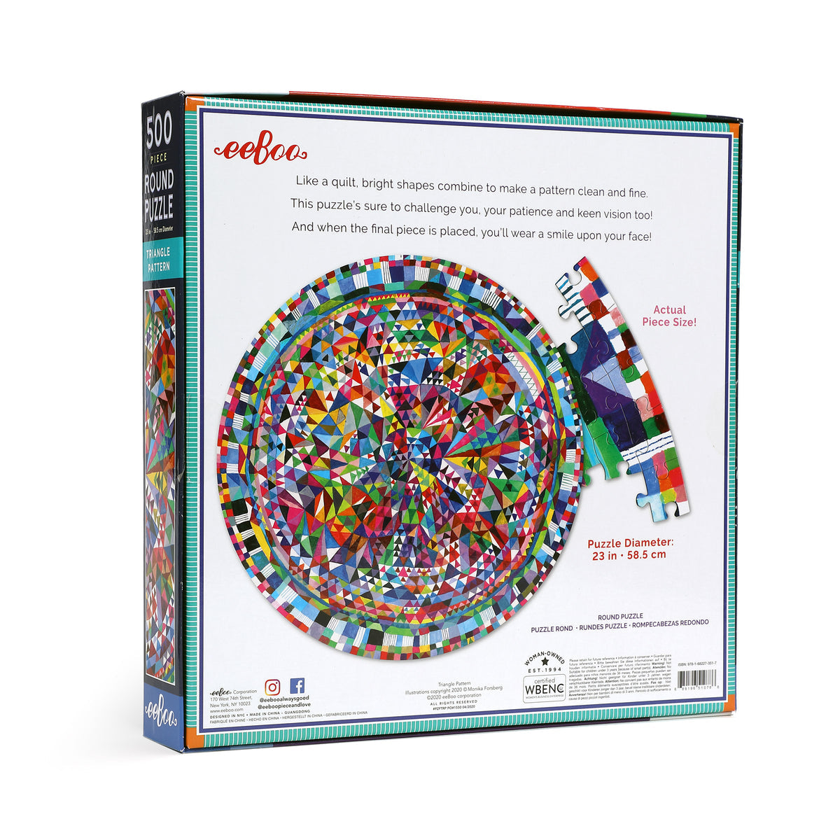 eeBoo 500 Piece Jigsaw Puzzle - Triangle Pattern