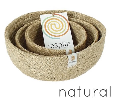 ReSpiin Jute Mini Bowl Set - Natural