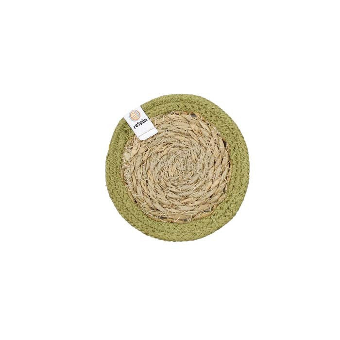 ReSpiin Natural Seagrass & Jute Coaster