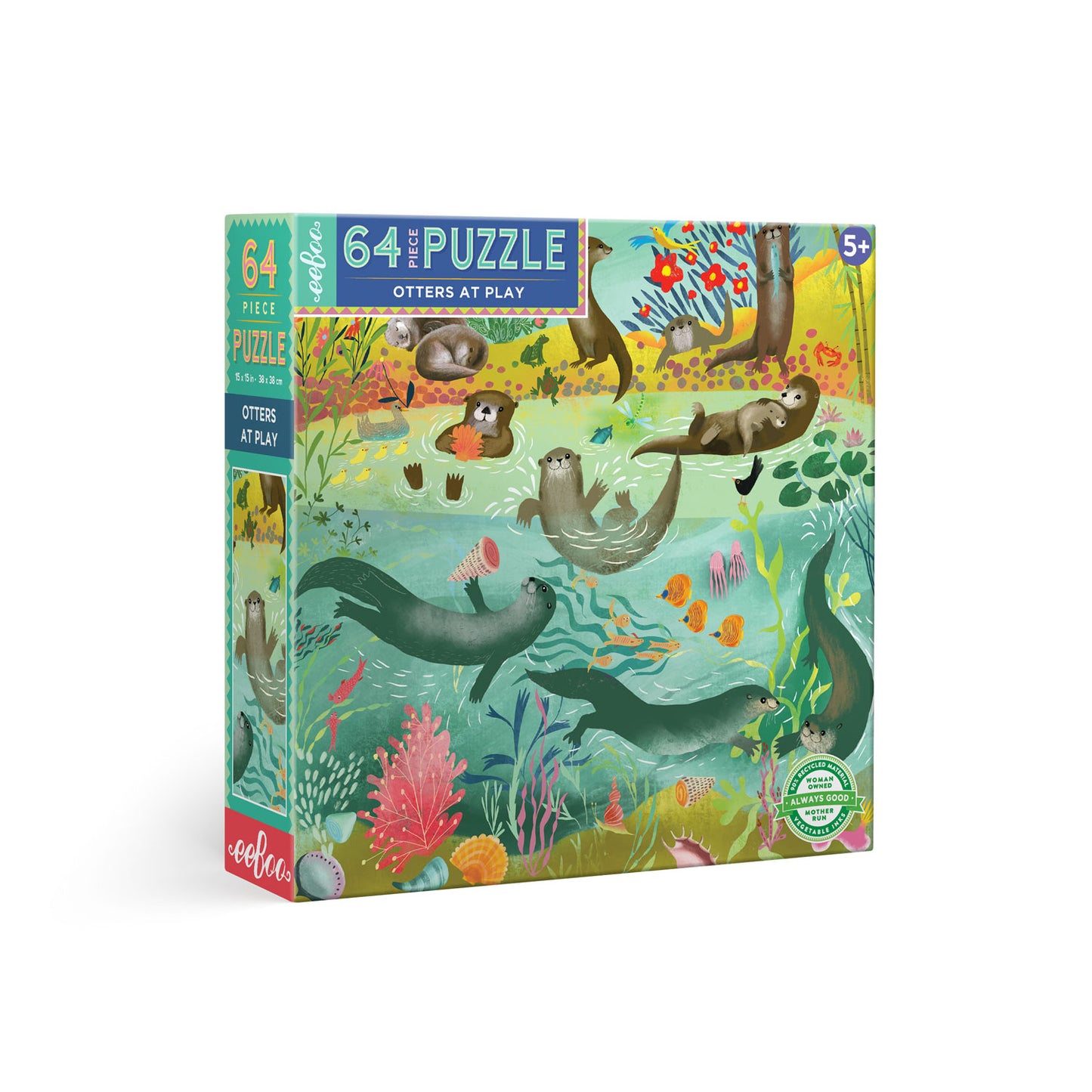eeBoo 64 Piece Jigsaw Puzzle - Otters at Play