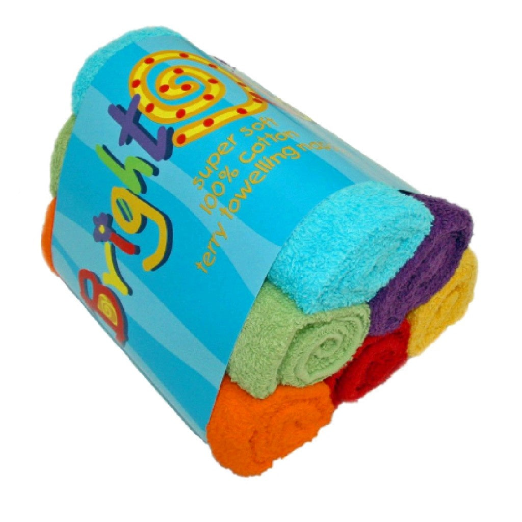 Bright Bots Cotton Terry Towels 6pk - Various Colours