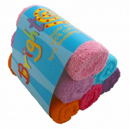 Bright Bots Cotton Terry Towels 6pk - Various Colours