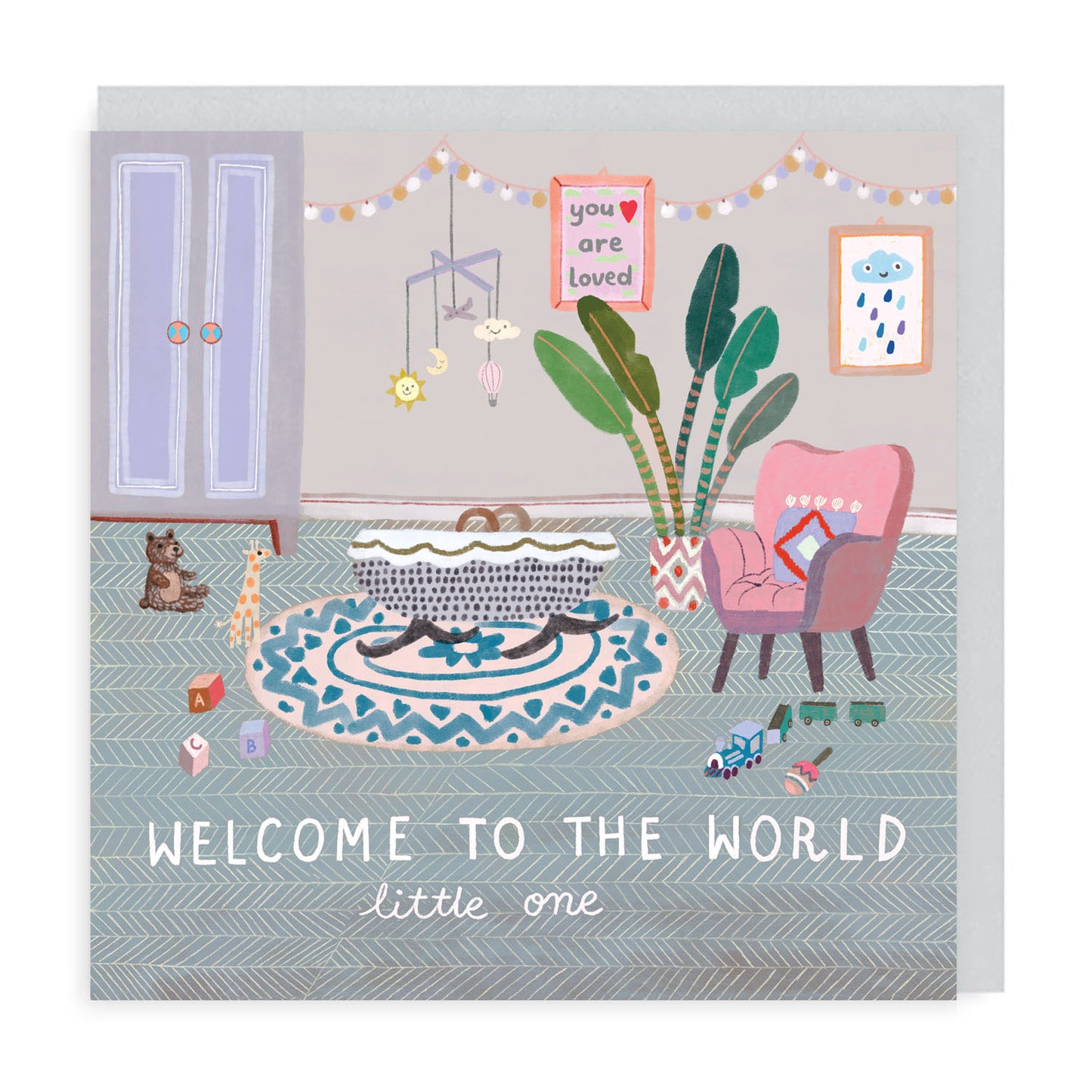 Welcome To The World New Baby Pastel Nursery Card