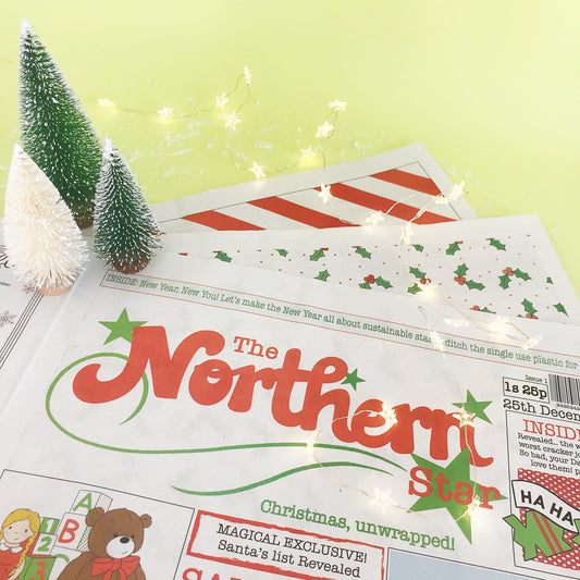 Read Wrap Recycle 'The Northern Star' Christmas Gift Wrap