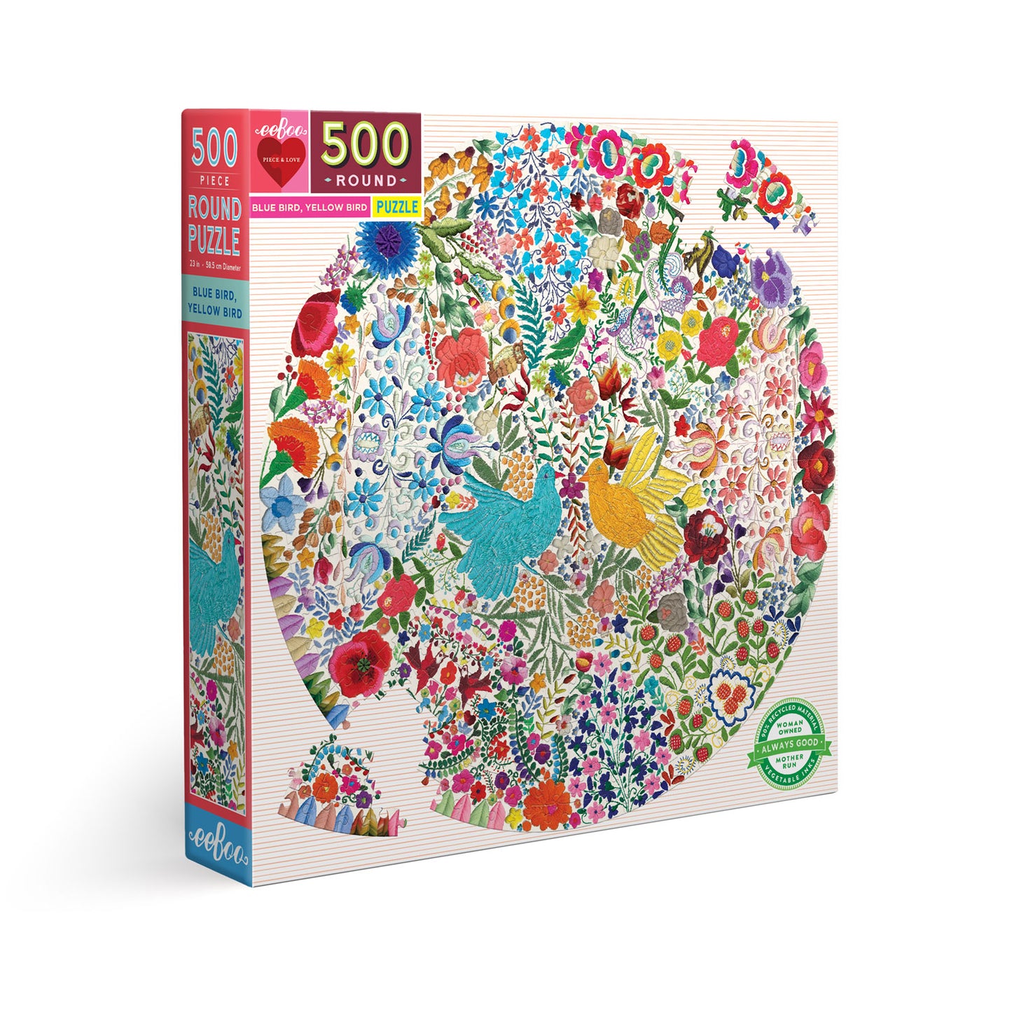 eeBoo 500 Piece Jigsaw Puzzle - Blue Bird Yellow Bird